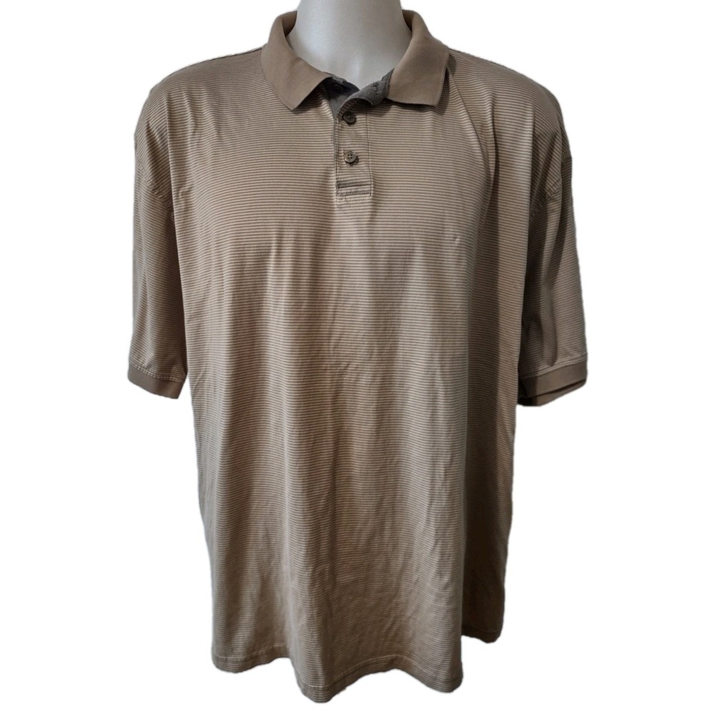 Cotton Traders‎ Vintage Polo Shirt Mens XXL Norm Core Striped Short Sleeve Retro